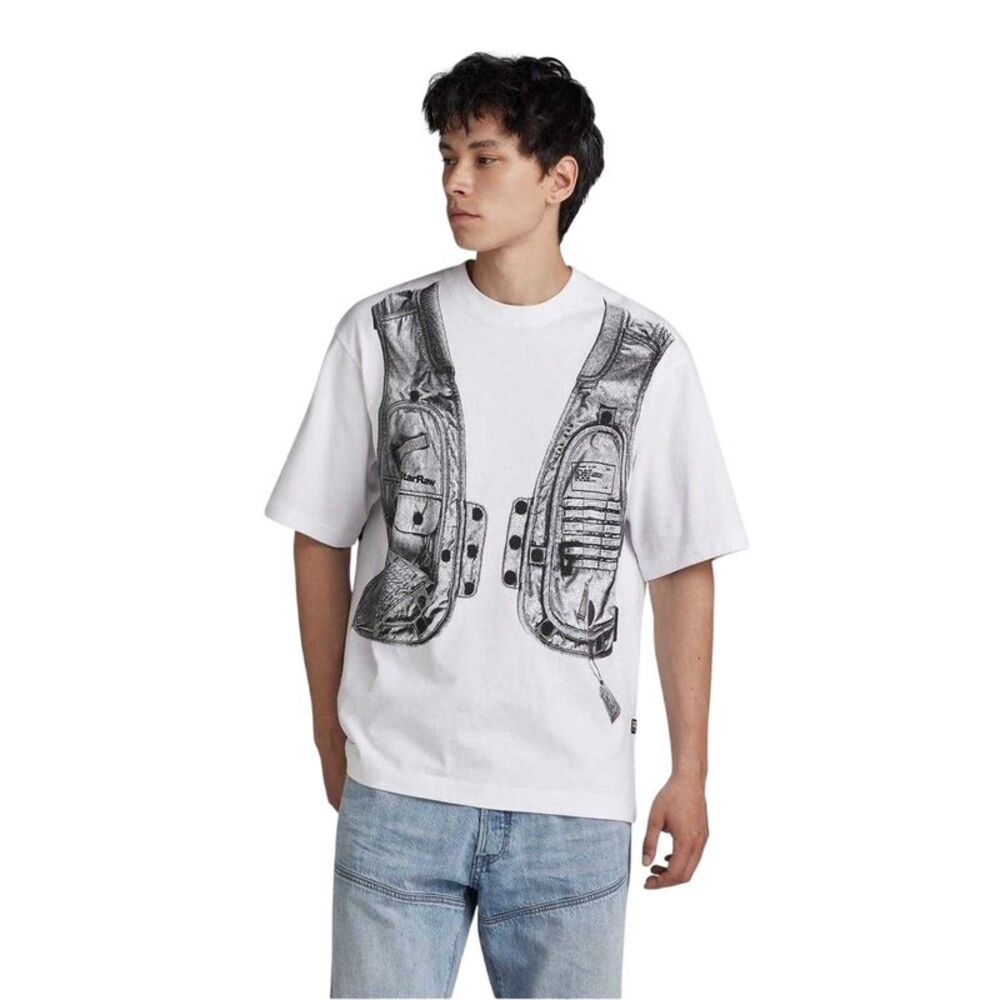G-Star Mens Archive Graphic Boxy T-Shirt / White/Gray